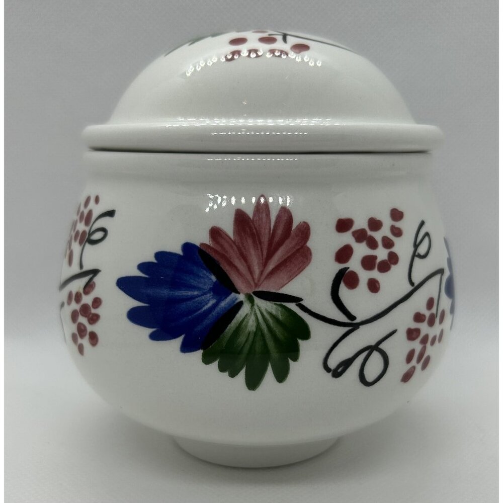 WELSH DRESSER Sugar Bowl & Lid Romantic Cottagecore Country Farmhouse Folk Art - Picture 1 of 10
